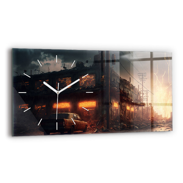 Horloge rectangulaire horizontale Bâtiment apocalyptique