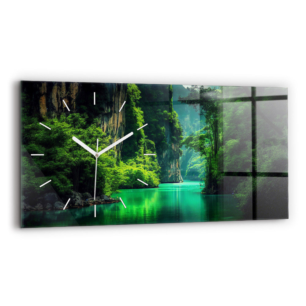 Horloge horizontale en verre Paysage naturel de Thaïlande