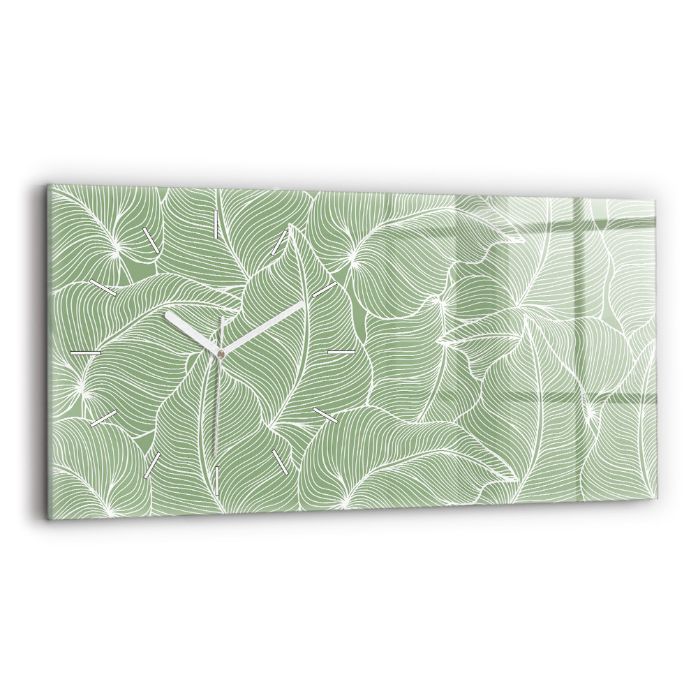 Horloge rectangulaire horizontale Motif de feuilles dans la nature
