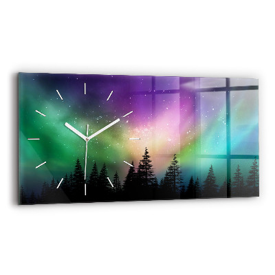 Horloge rectangulaire horizontale Aurore boréale