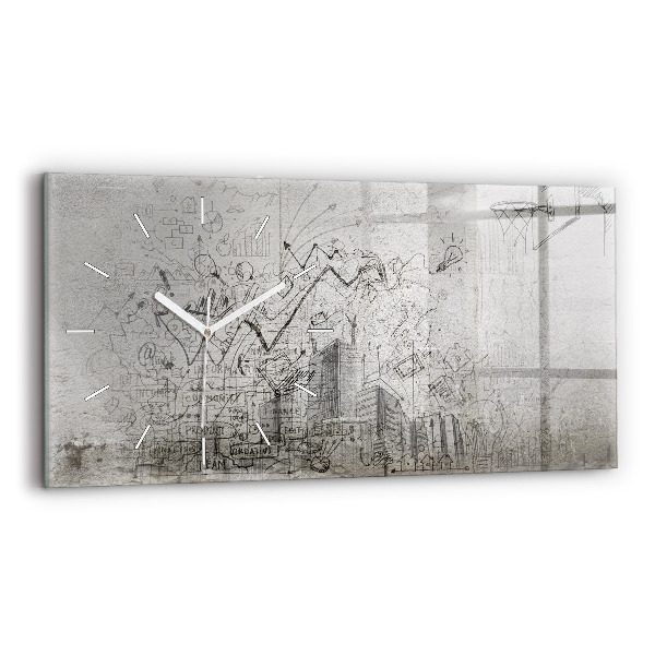 Horloge rectangulaire horizontale Croquis d'une ville