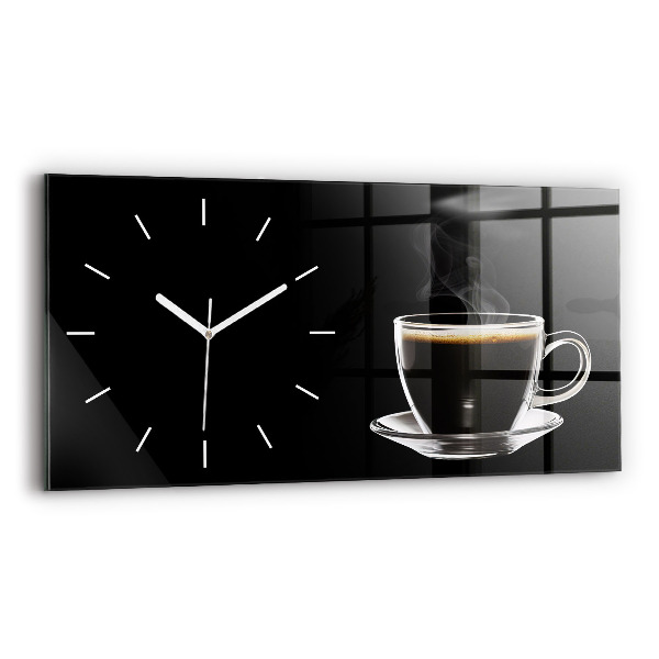 Horloge rectangulaire horizontale Café noir