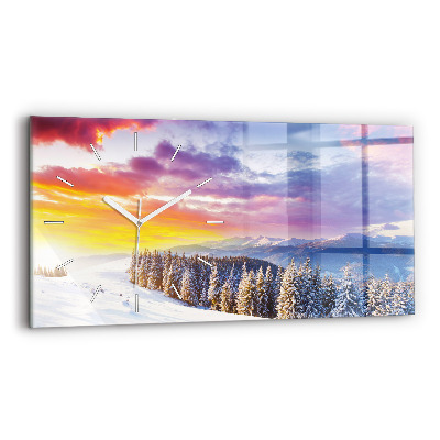 Horloge rectangulaire horizontale Paysage de montagne hivernal