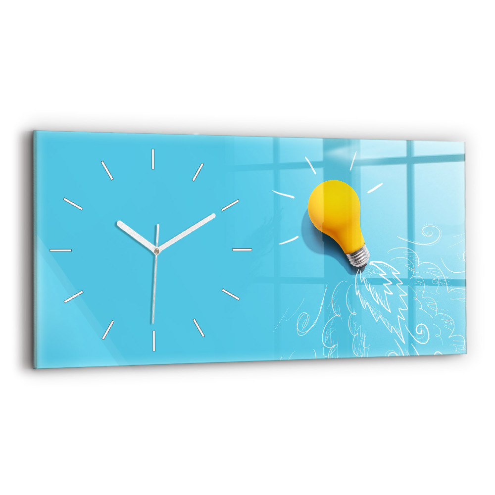 Horloge rectangulaire horizontale Dessin d'ampoule