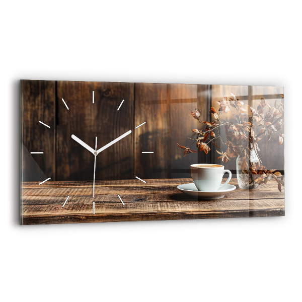 Horloge murale horizontale Tasse de café