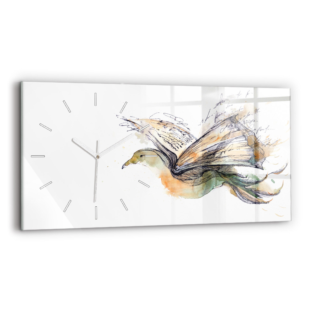 Horloge murale horizontale Livre d'oiseaux