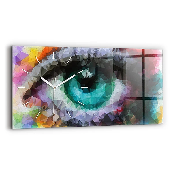 Horloge horizontale en verre Oeil humain coloré