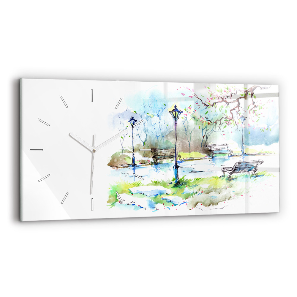 Horloge murale horizontale Printemps pittoresque