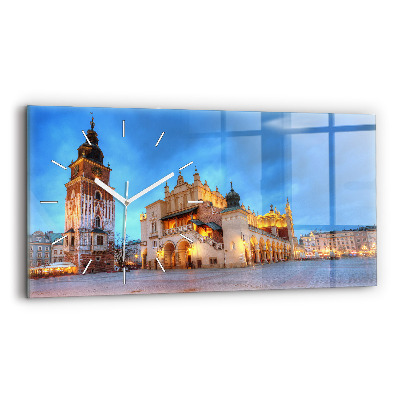 Horloge rectangulaire horizontale Place du marché principal à Cracovie