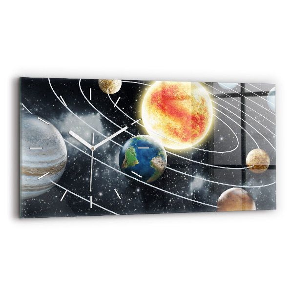 Horloge rectangulaire horizontale Système solaire