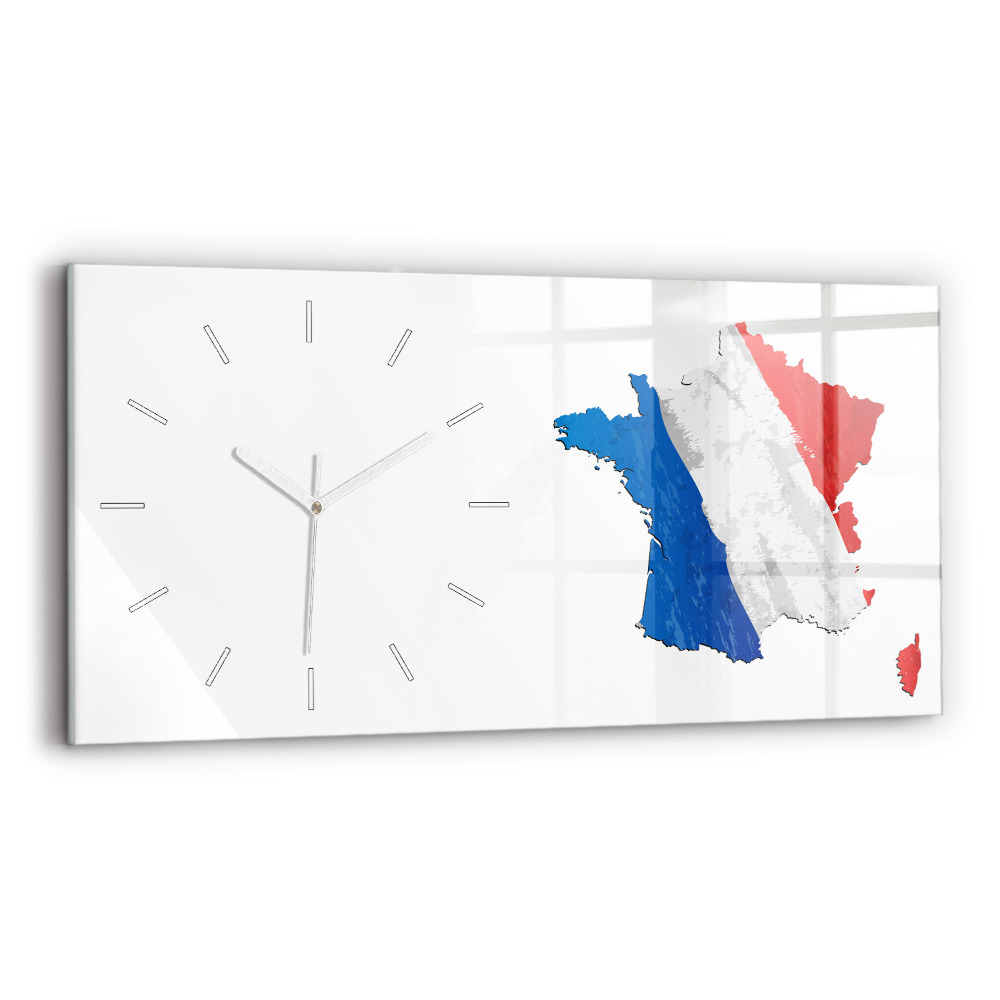 Horloge murale horizontale Drapeau de la France