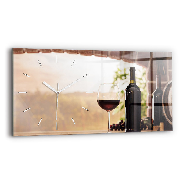 Horloge horizontale en verre Bouteilles de vin