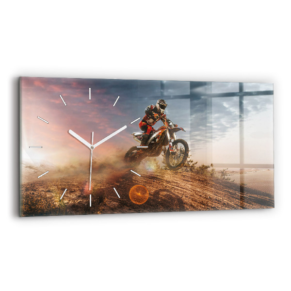 Horloge rectangulaire horizontale Homme en moto