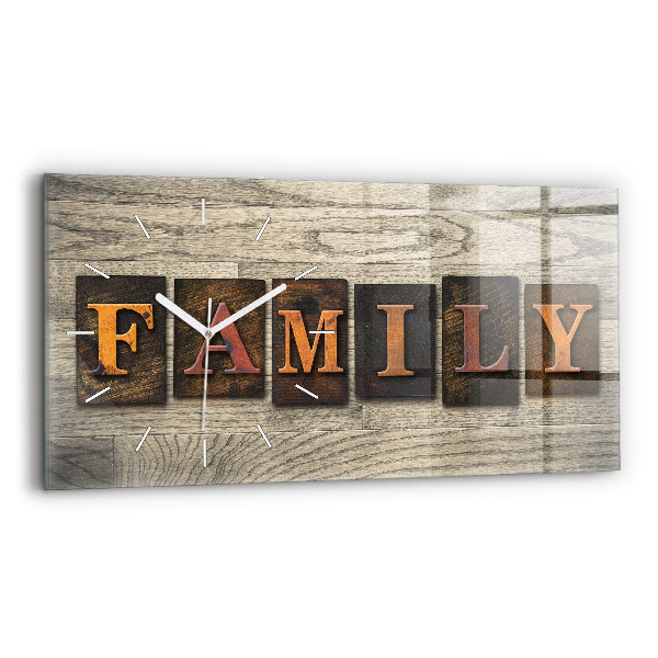 Horloge horizontale en verre Inscription de famille