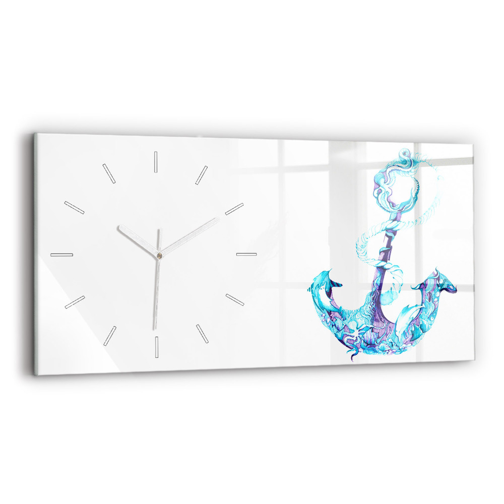 Horloge rectangulaire horizontale Ancre de mer