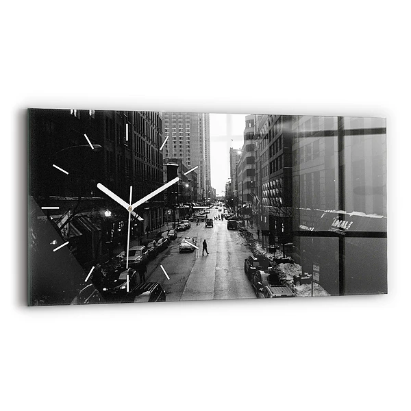 Horloge rectangulaire horizontale Rues de la ville de Chicago
