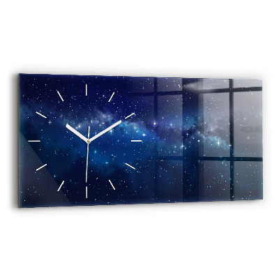 Horloge horizontale en verre Étoiles dans le ciel noir
