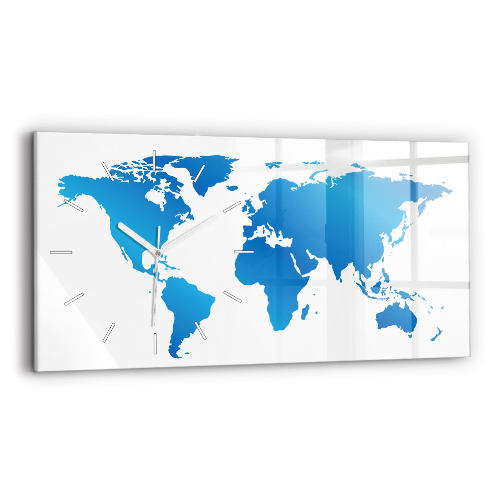 Horloge horizontale en verre Carte du monde