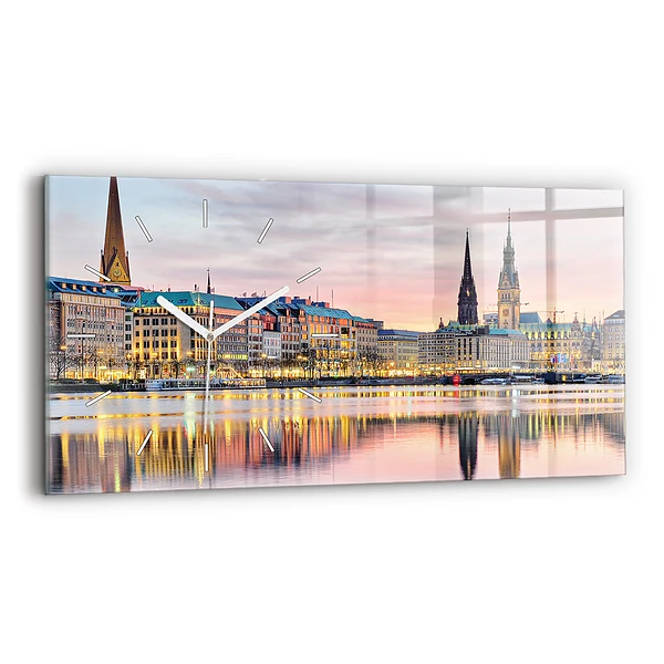 Horloge horizontale en verre Alster à Hambourg
