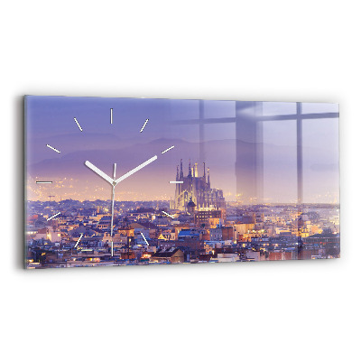 Horloge rectangulaire horizontale Vue de Barcelone