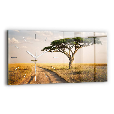 Horloge horizontale en verre Paysage africain