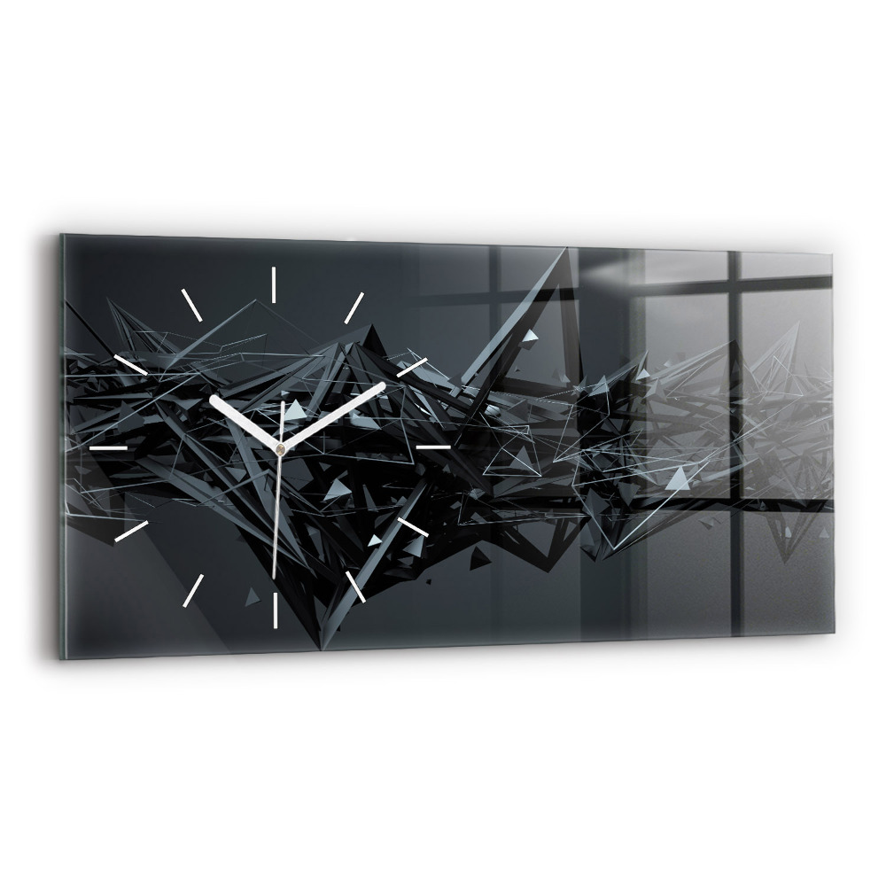 Horloge rectangulaire horizontale Abstraction noire