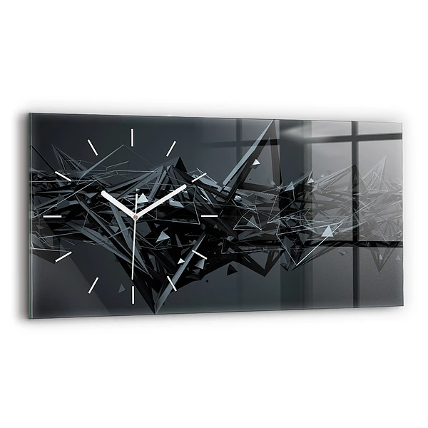 Horloge rectangulaire horizontale Abstraction noire