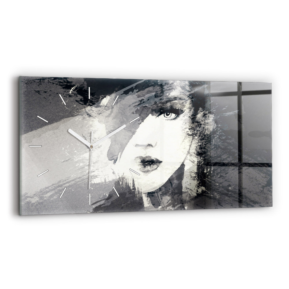 Horloge murale horizontale Femme - aquarelle