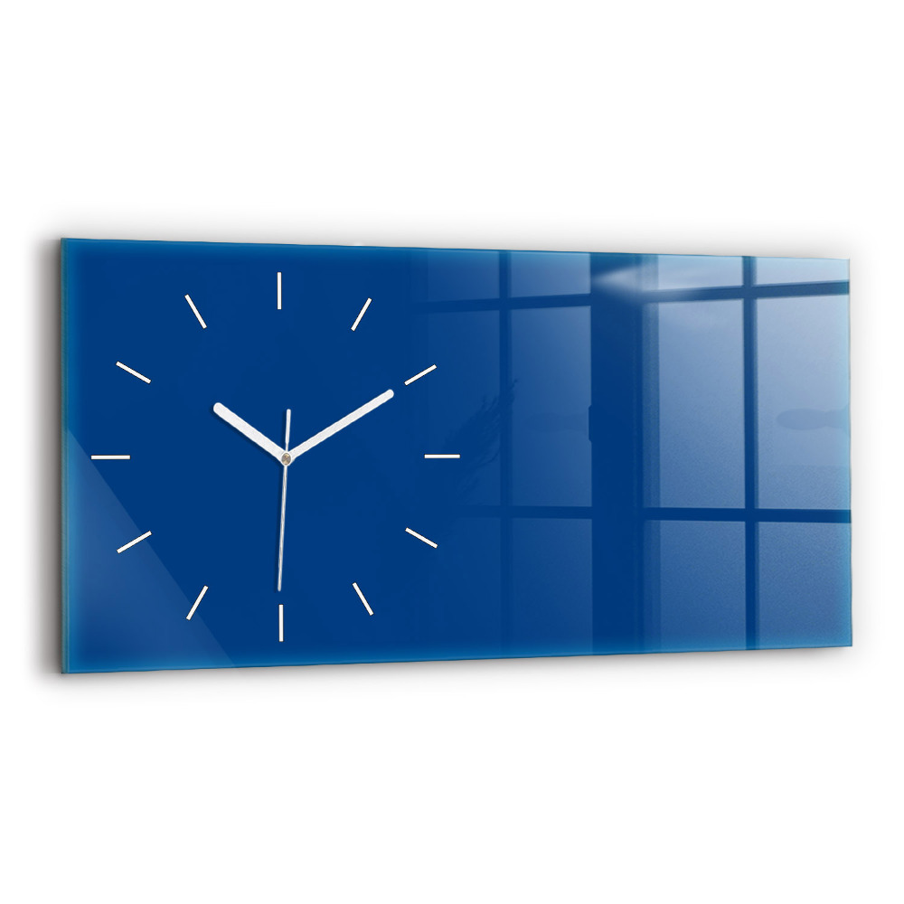 Horloge horizontale en verre Couleur bleu