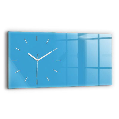 Horloge horizontale en verre La couleur bleue