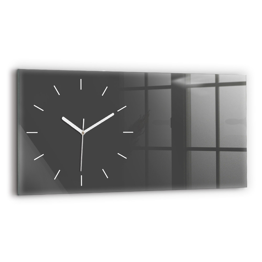 Horloge horizontale en verre Couleur grise
