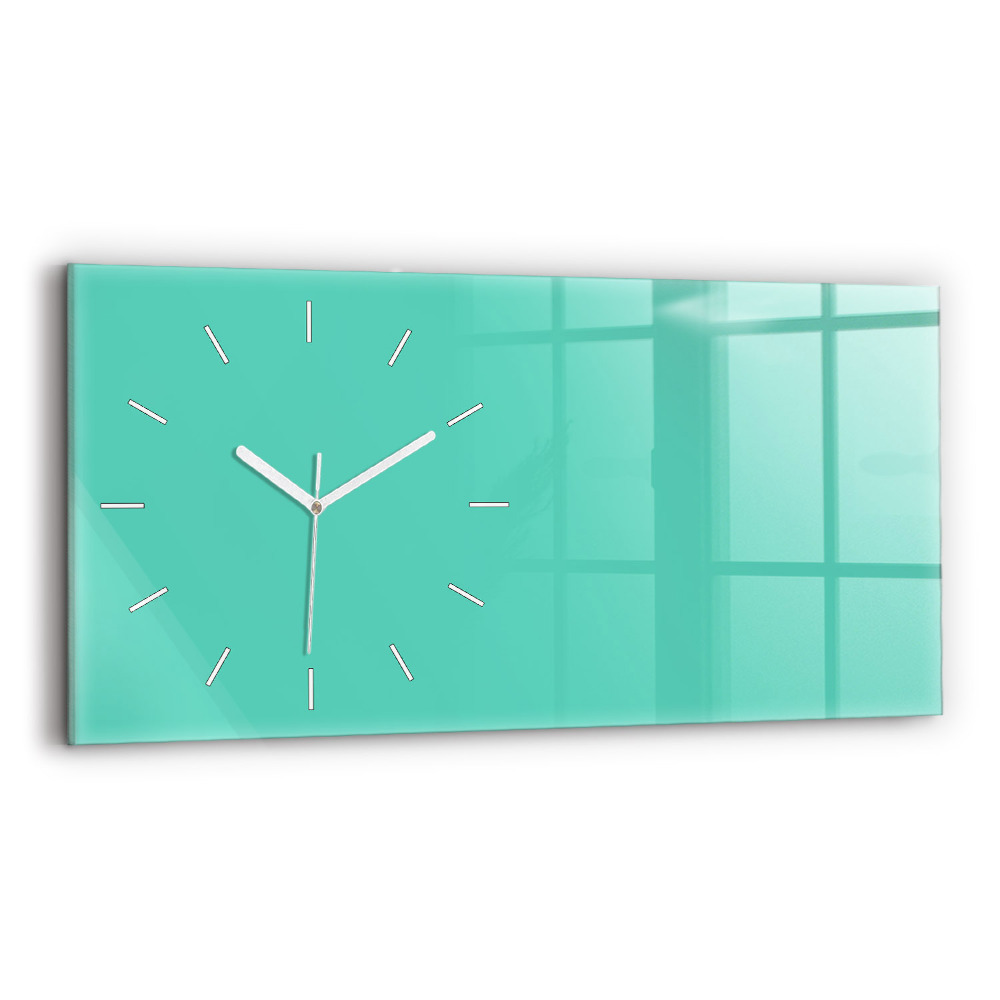 Horloge murale horizontale Couleur turquoise