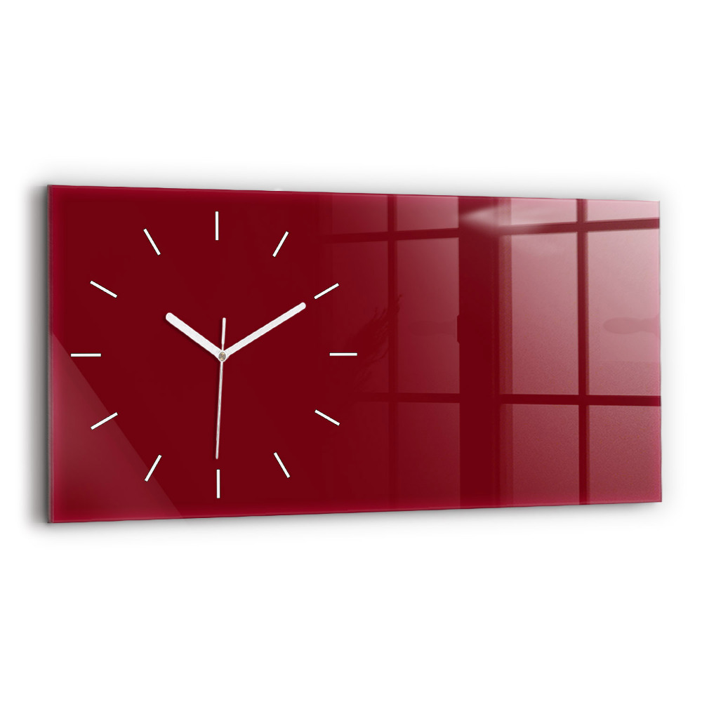 Horloge horizontale en verre La couleur bourgogne
