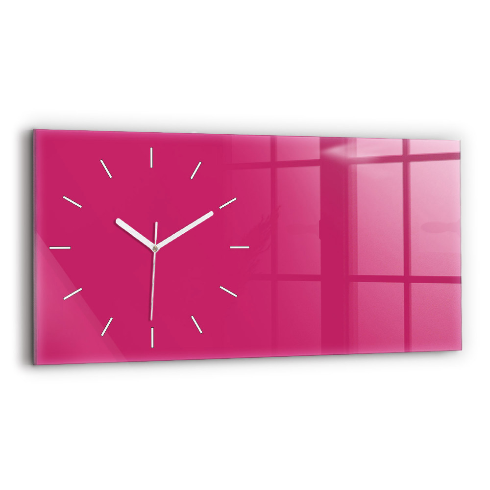 Horloge murale horizontale Couleur rose vif
