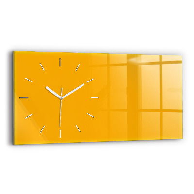 Horloge horizontale en verre Colorant jaune doré