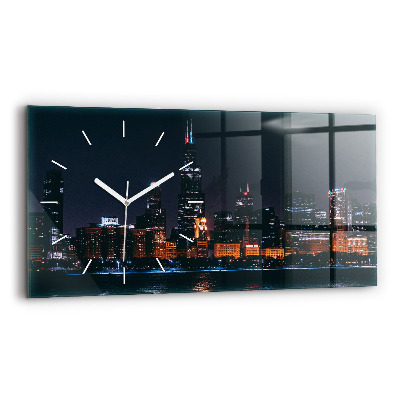 Horloge horizontale en verre Paysage urbain de Chicago