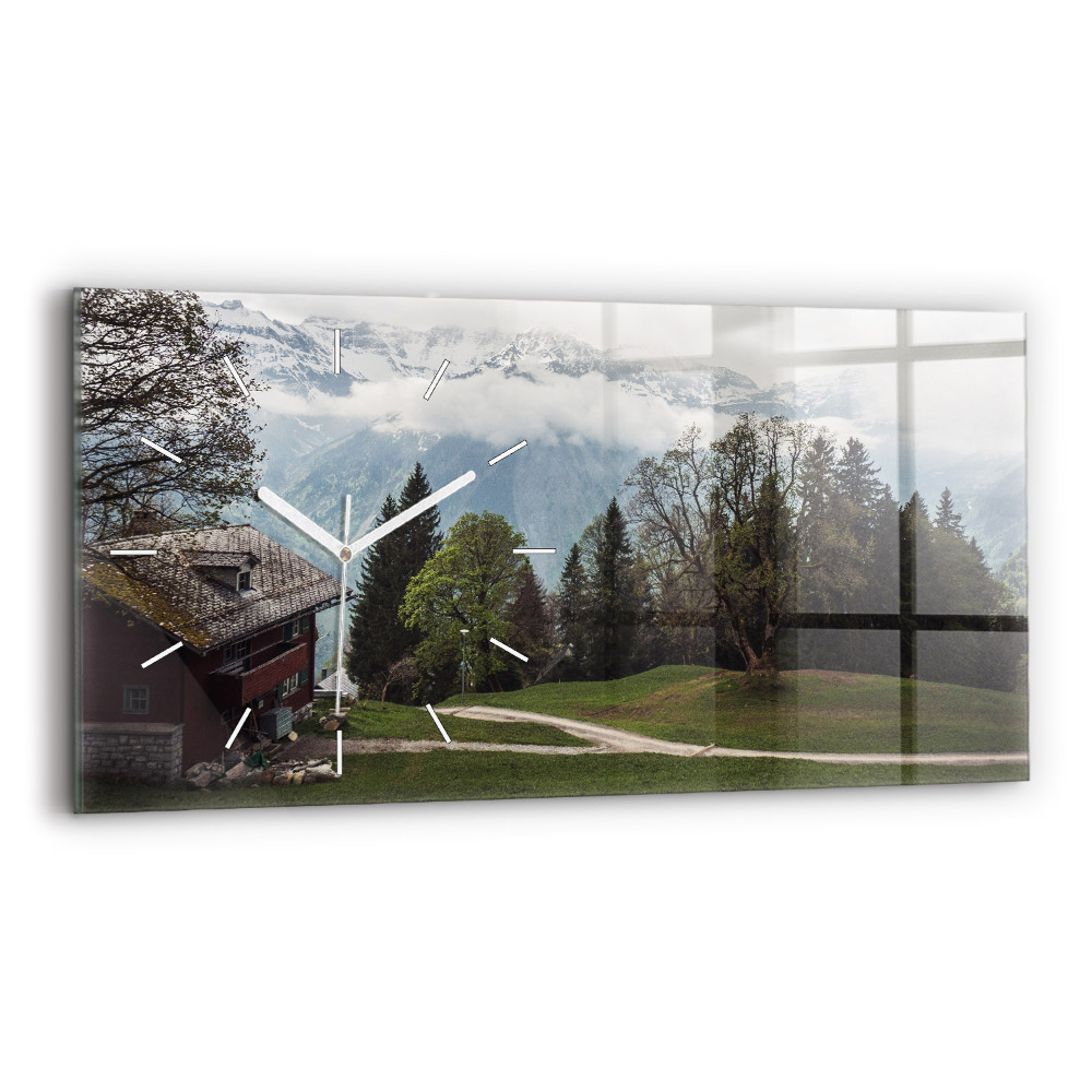 Horloge rectangulaire horizontale Vue de la montagne