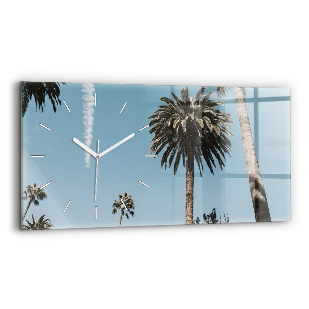 Horloge horizontale en verre Palmiers à Los Angeles