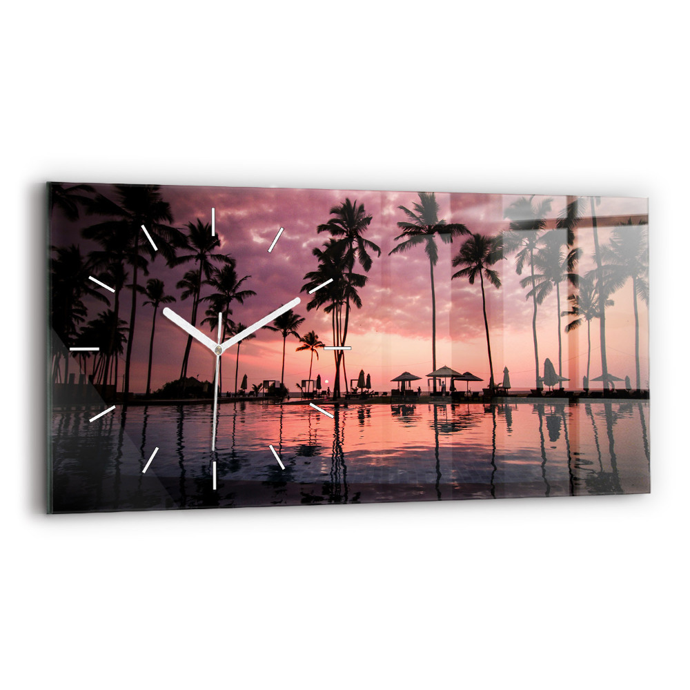 Horloge rectangulaire horizontale Palmiers à Hawaï