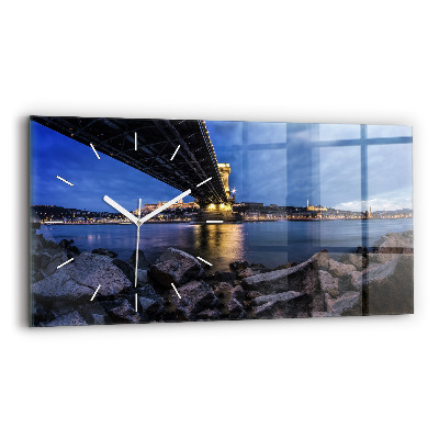 Horloge murale horizontale Rivage rocheux sous le pont