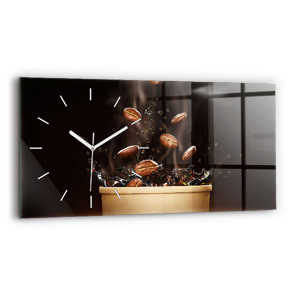 Horloge horizontale en verre Café chaud