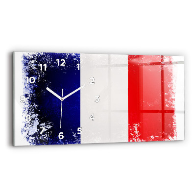 Horloge horizontale en verre Drapeau de la France