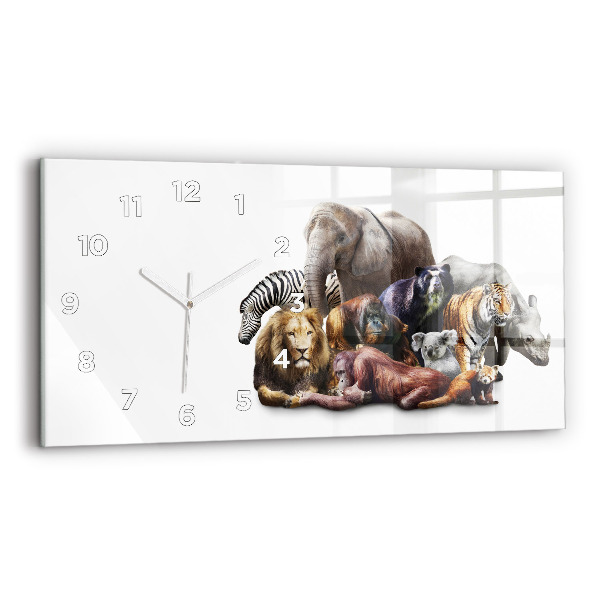 Horloge rectangulaire horizontale Animaux sauvages