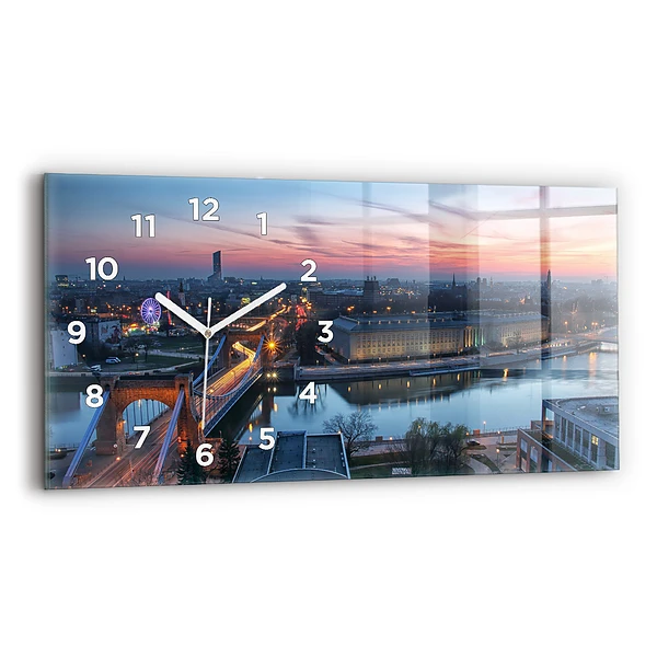 Horloge murale horizontale Wrocław vue d'un drone