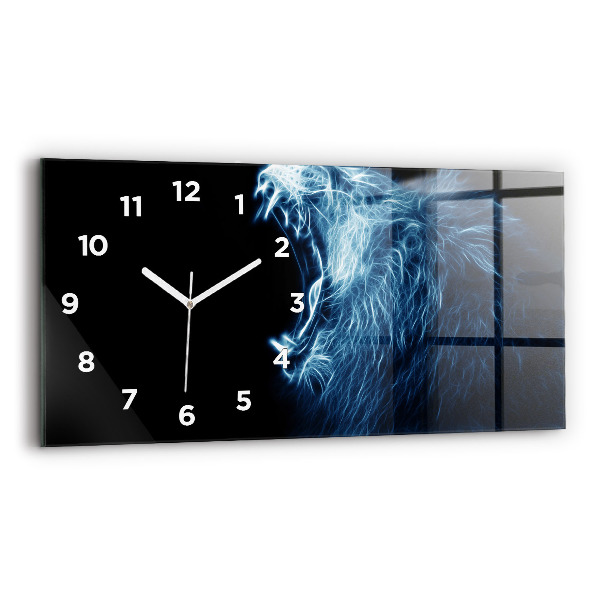 Horloge rectangulaire horizontale Langage corporel du lion sauvage