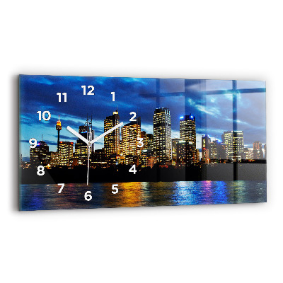Horloge rectangulaire horizontale Sydney le soir