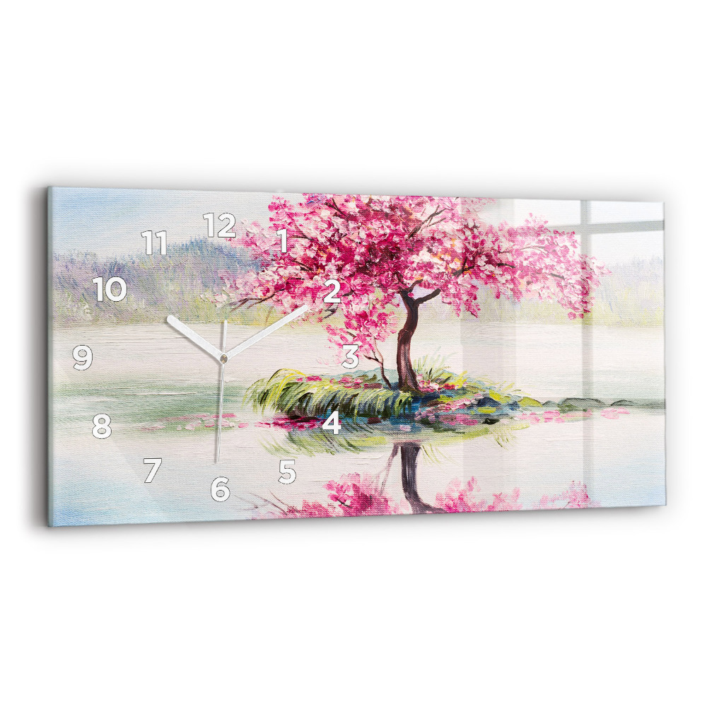 Horloge rectangulaire horizontale Mosaïque d'un arbre