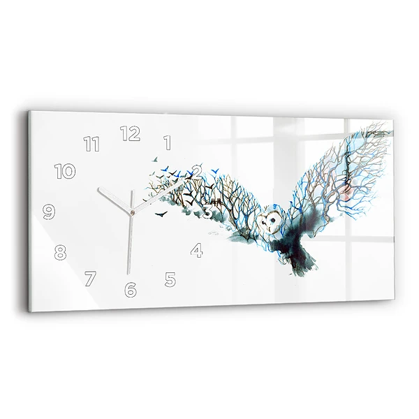Horloge horizontale en verre La liberté et la nature des oiseaux