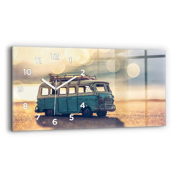 Horloge rectangulaire horizontale Campeur sur la plage