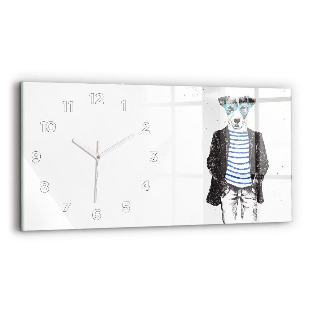 Horloge murale horizontale Chien dans un corps humain